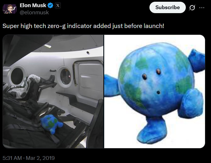 Super high tech zero-g indicator added just before launch!